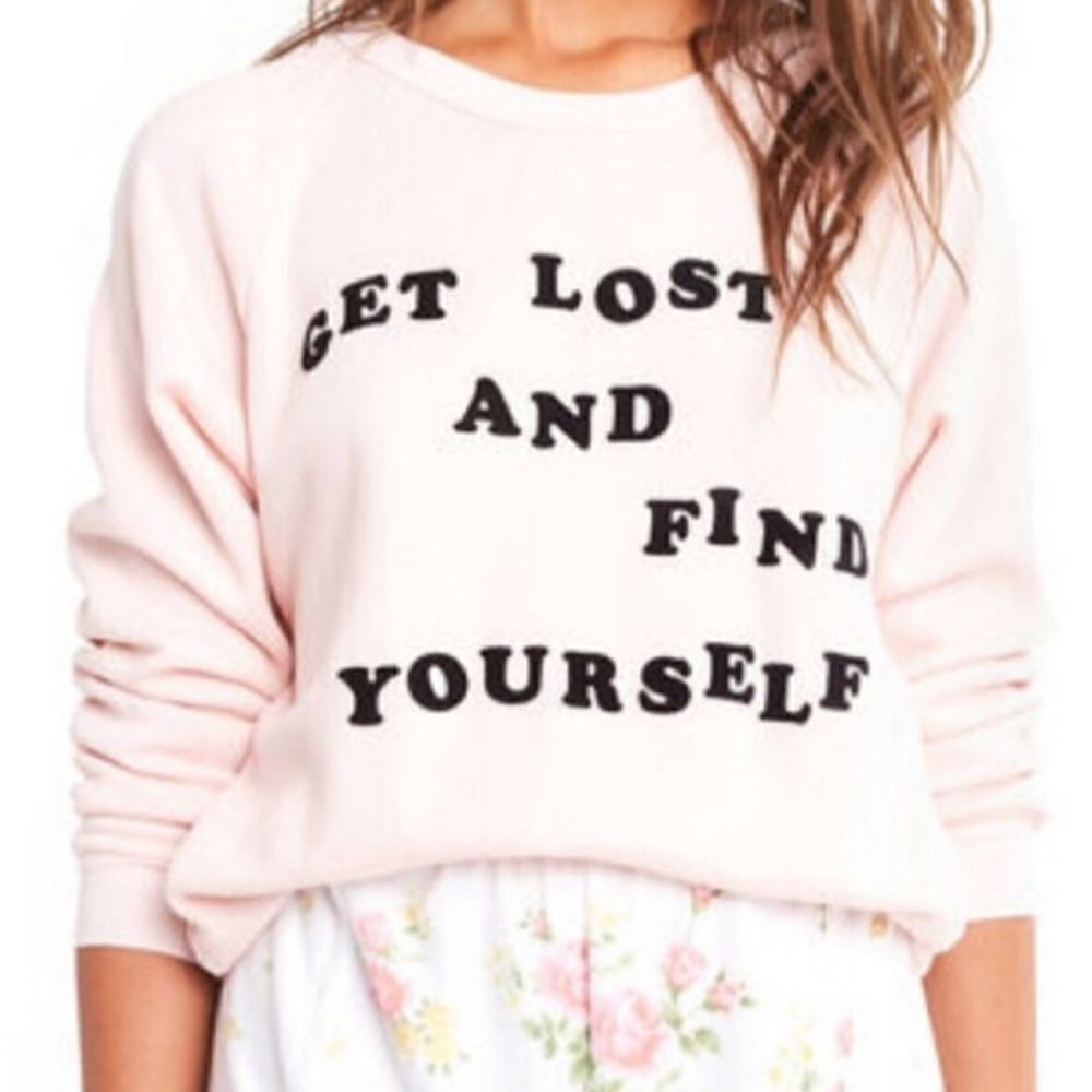 Wildfox Blush Pink Get Lost And Find Yourself Tee